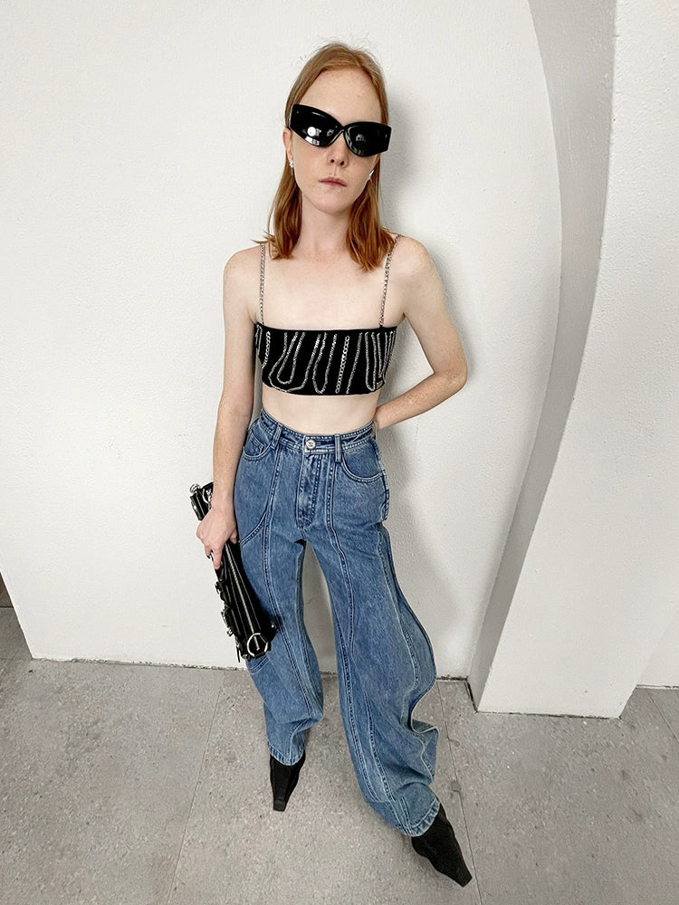 ANNAKIKI 3D Wave Fractal Deconstructed Trousers-SMITH.