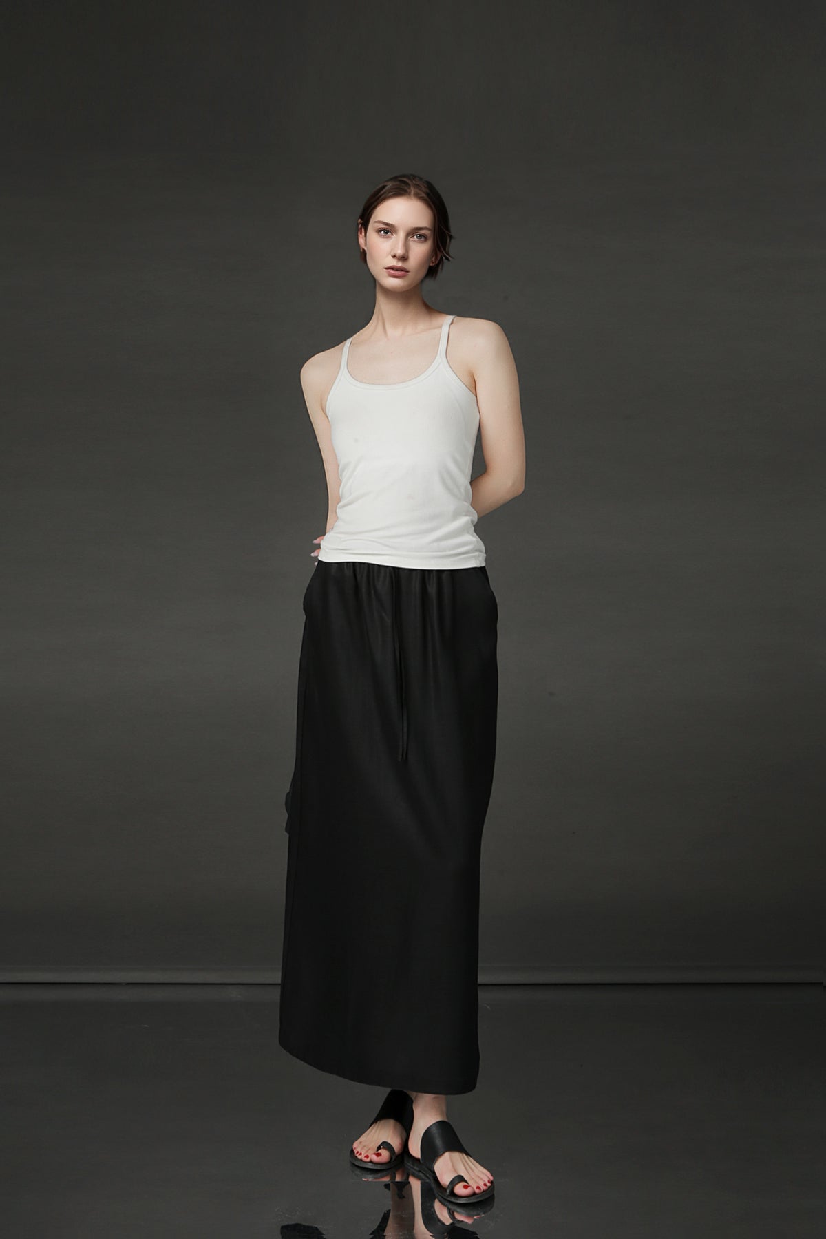PIAOIN Women's Light Luxury Tencel Linen Skirt - GEMMA