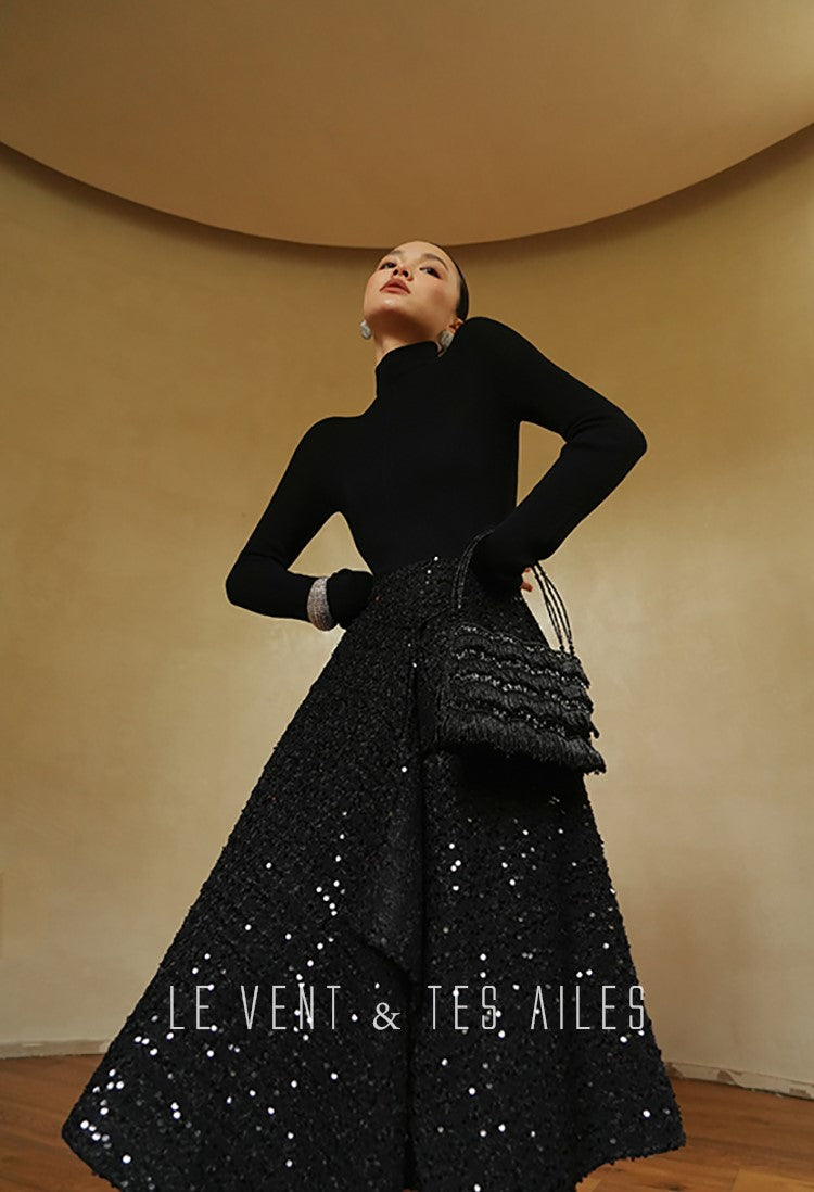 LE VENT&TES AILES seamless Yangtze yarn wool high-neck knit turtle neck-FEY