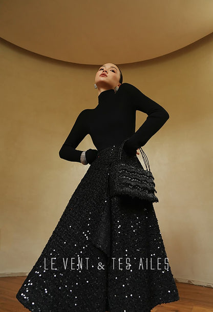 LE VENT&TES AILES seamless Yangtze yarn wool high-neck knit turtle neck-FEY