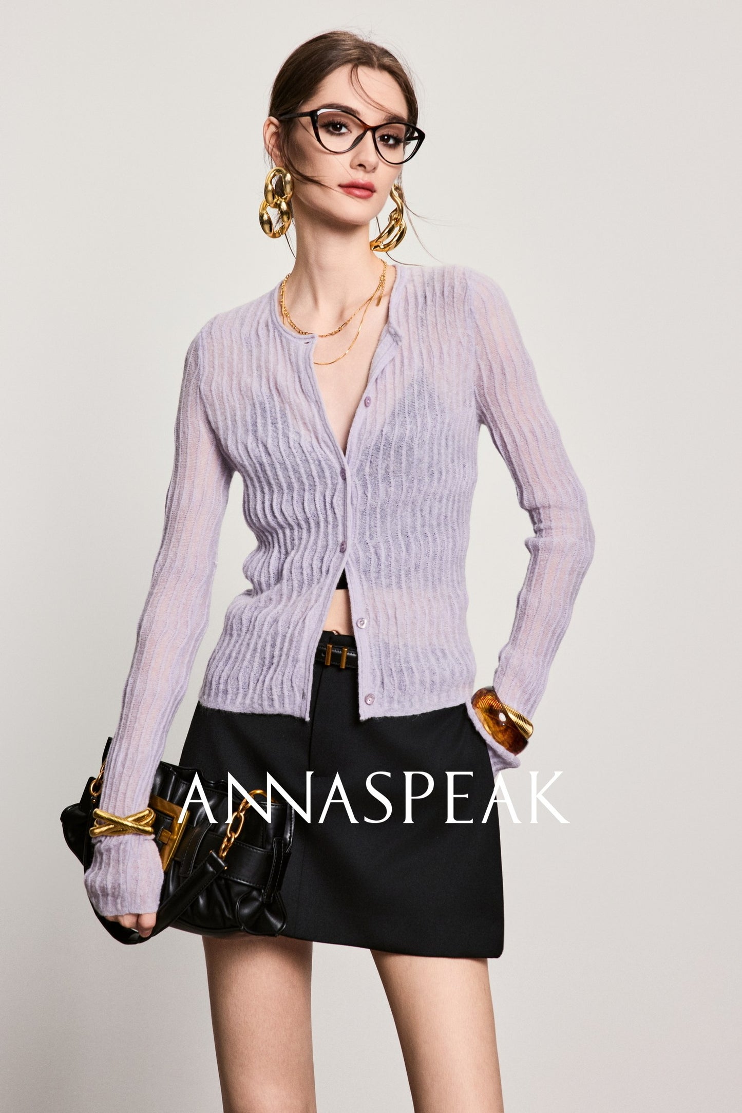 ANNASPEAK wool minimalist side zipper A-skirt-NIRA.