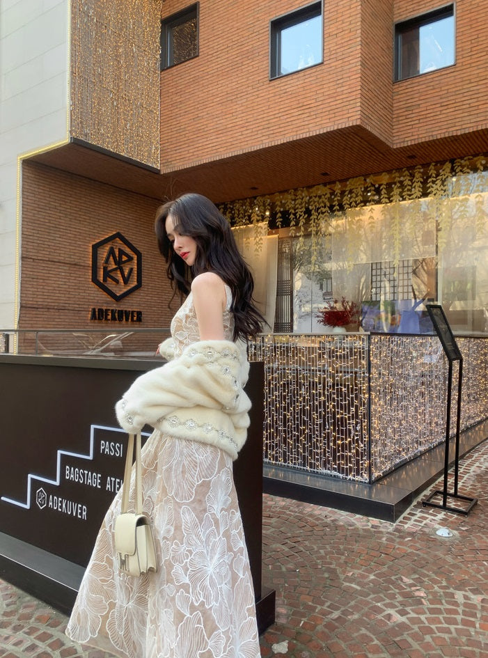 Wardrobes by Chen Elegant White Sleeveless Couture Lace Wedding Dress-Noa