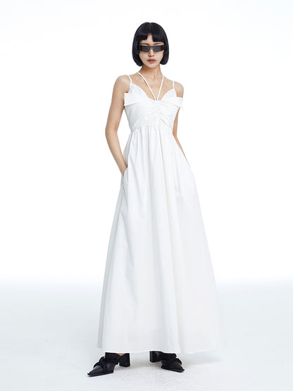 TINY IN high waist large women's halter neck back cut-out long dress- AMADA