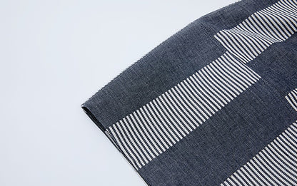 ZHUCHONGYUN striped splicing voluminous cotton and linen blend loose pants-CONAN.