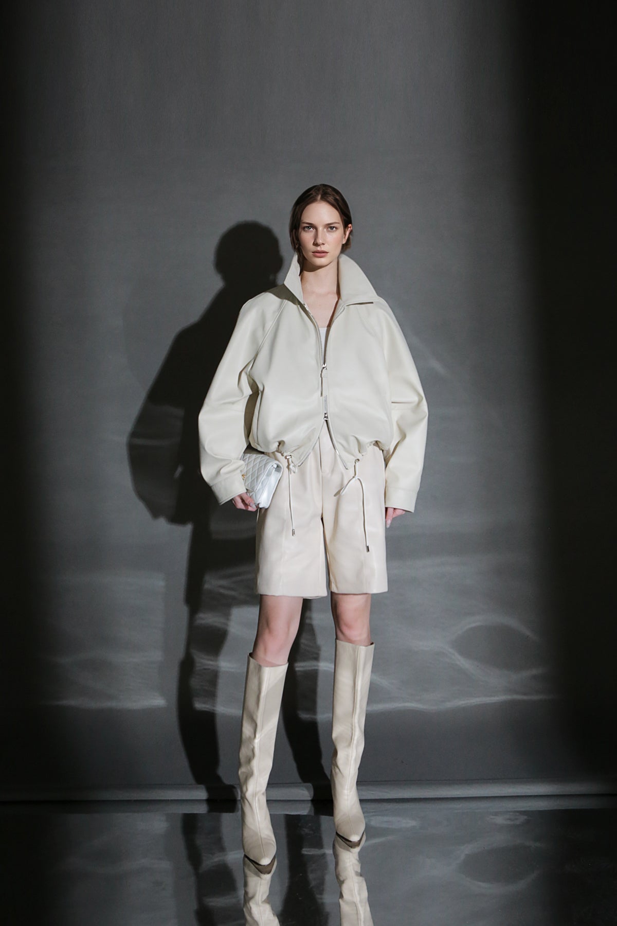 PIAOIN Short Straight Leather Soft Shorts Thin Pants Versatile Spring-BELLA