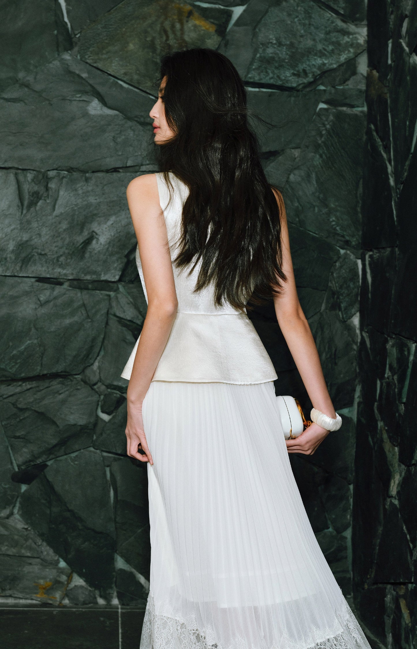 WANGXO Frost Pleat French Dress  - ESMEE.