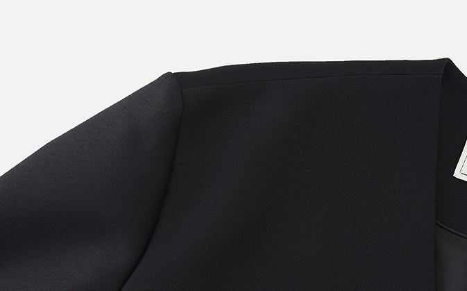 ZHUCHONGYUN  irregular straight shoulder cropped blazer-OSCAR.