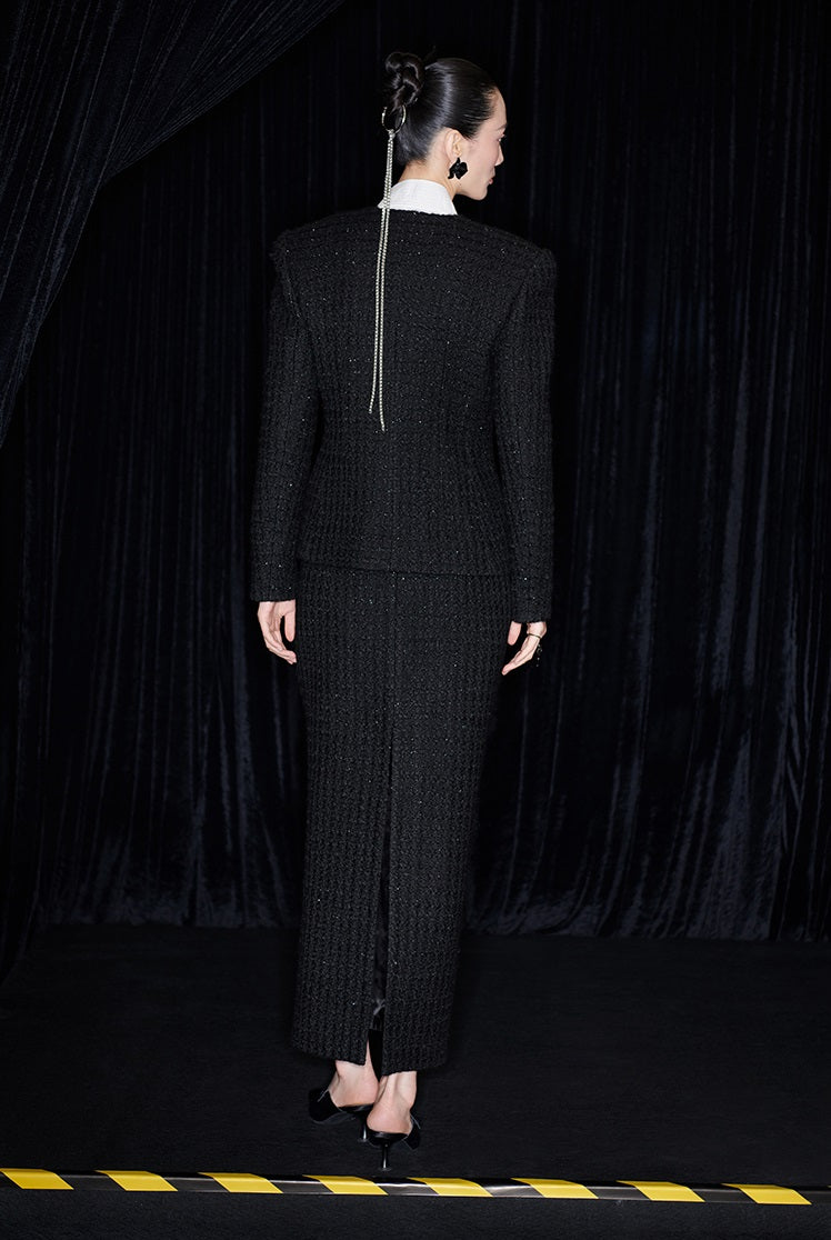 M essential Ma Kai designer Zhu Mo coarse weaving velvet flower nail beads suit - LIND.