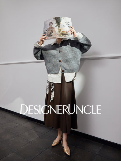 DGU "Mist Blue" gray autumn new loose outerwear versatile slimming top - JONES.