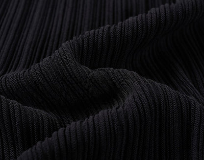 COMME MOI three acetate pit strip lapel knitted vest & pants - ELENA.