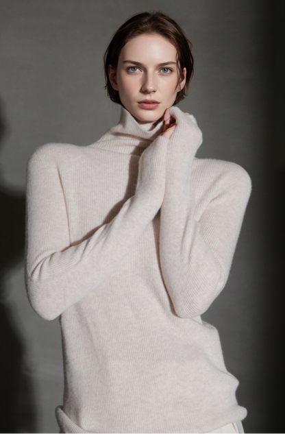 PIAOIN minimalist wool base layer women's turtle neck sweater top-GENA