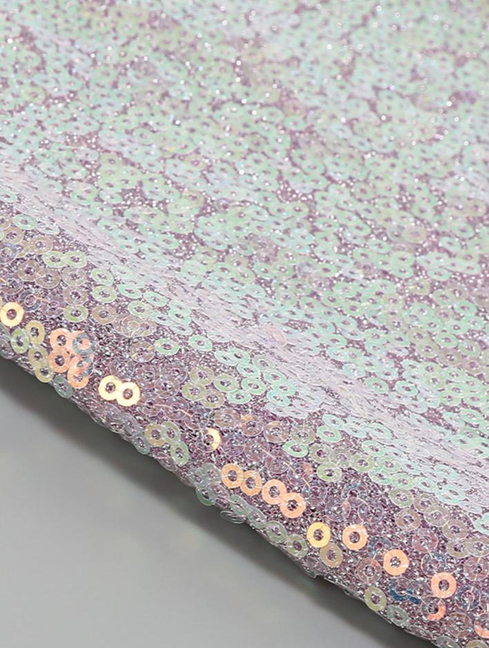 DOLLY Luxury Violet Glittering Sleeveless Chest Wrap Midi Feather Party Dress-FILIPPA