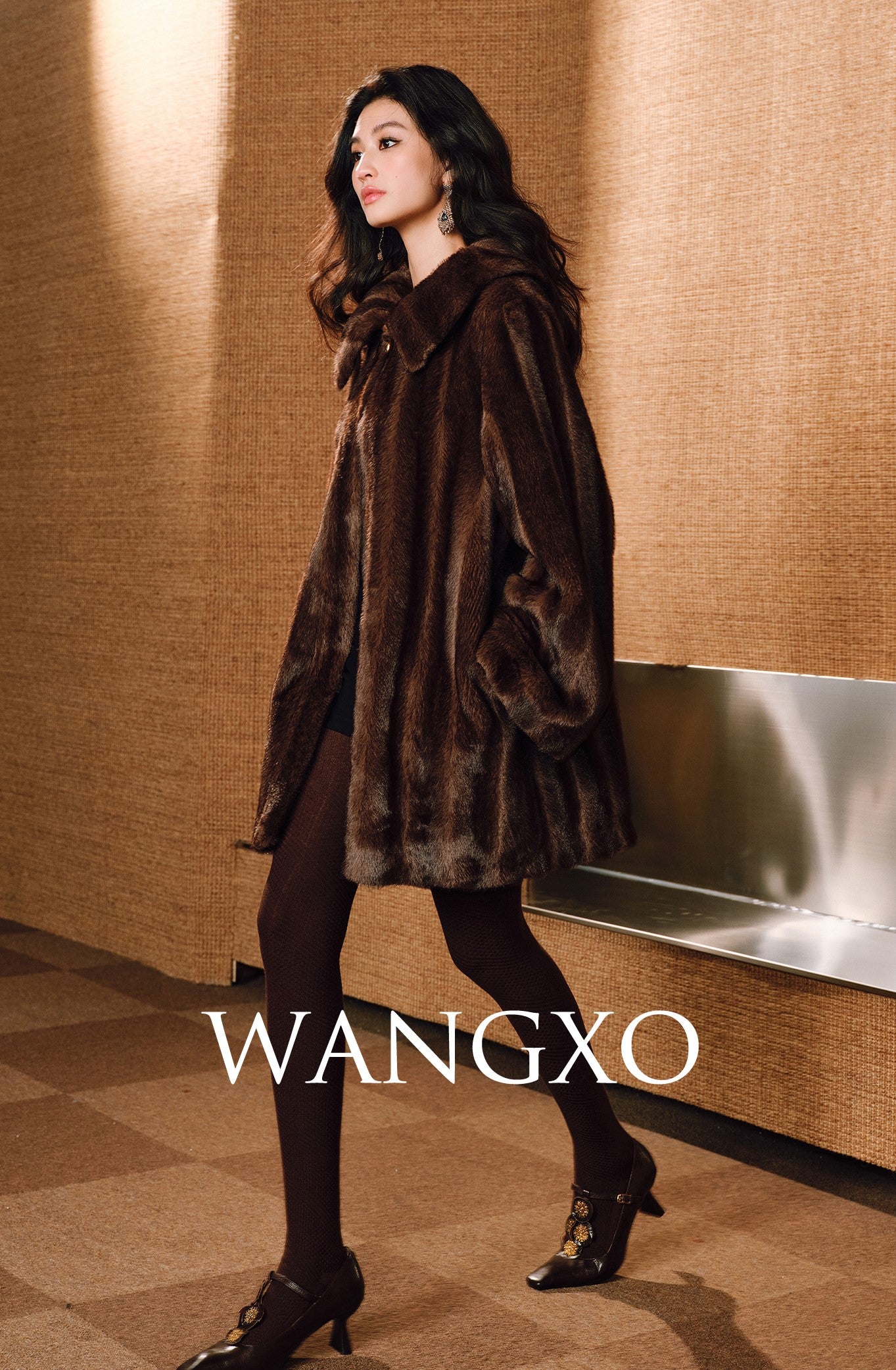 WANGXO | Grade Paz Strip Mink Fur Coat - LAYA.