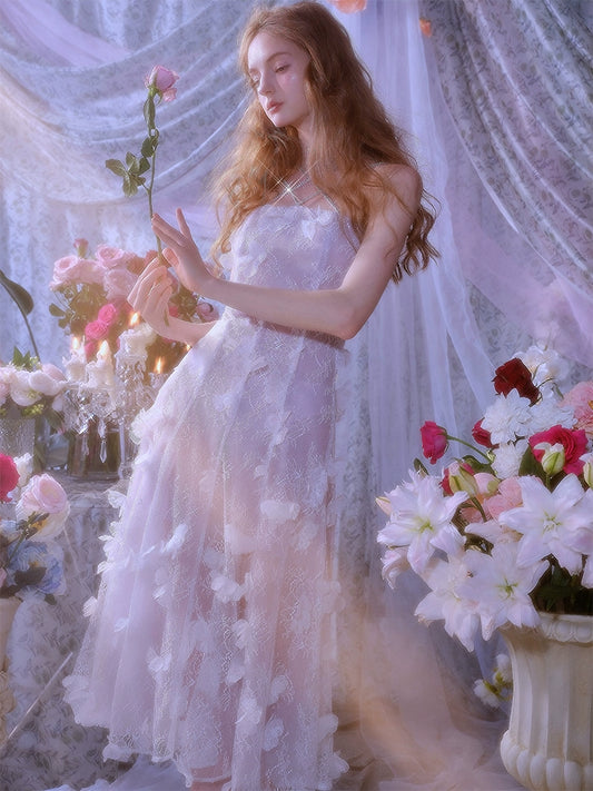 Wardrobes by Chen Luxury Sleeveless Flower Embroidered Dress-Hannah