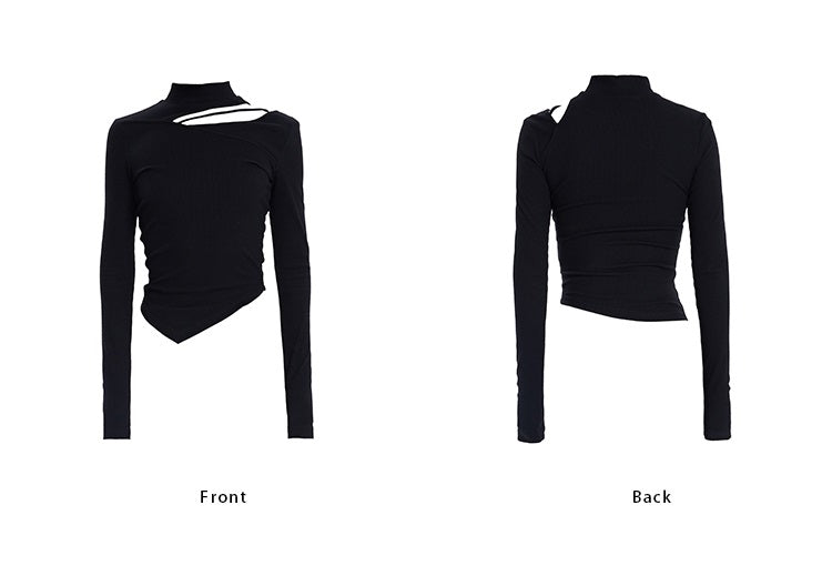 TINY IN irregular cut-out off-the-shoulder long-sleeved top-DIMO