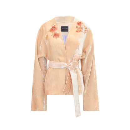 M essential Mackay designer Rulang velvet dahlia Thai lion goldfish nail bead coat - CHIN.