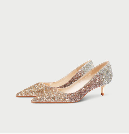 pjjuu  bridal wedding shoes French new small heels- bless
