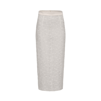 ATELIER MISS LU Fall/Winter Sheep Wool Texture Slightly Sheer Skirt - NIXIE.
