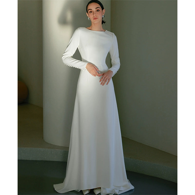GOUDIN white long-sleeved temperament French-GEE.