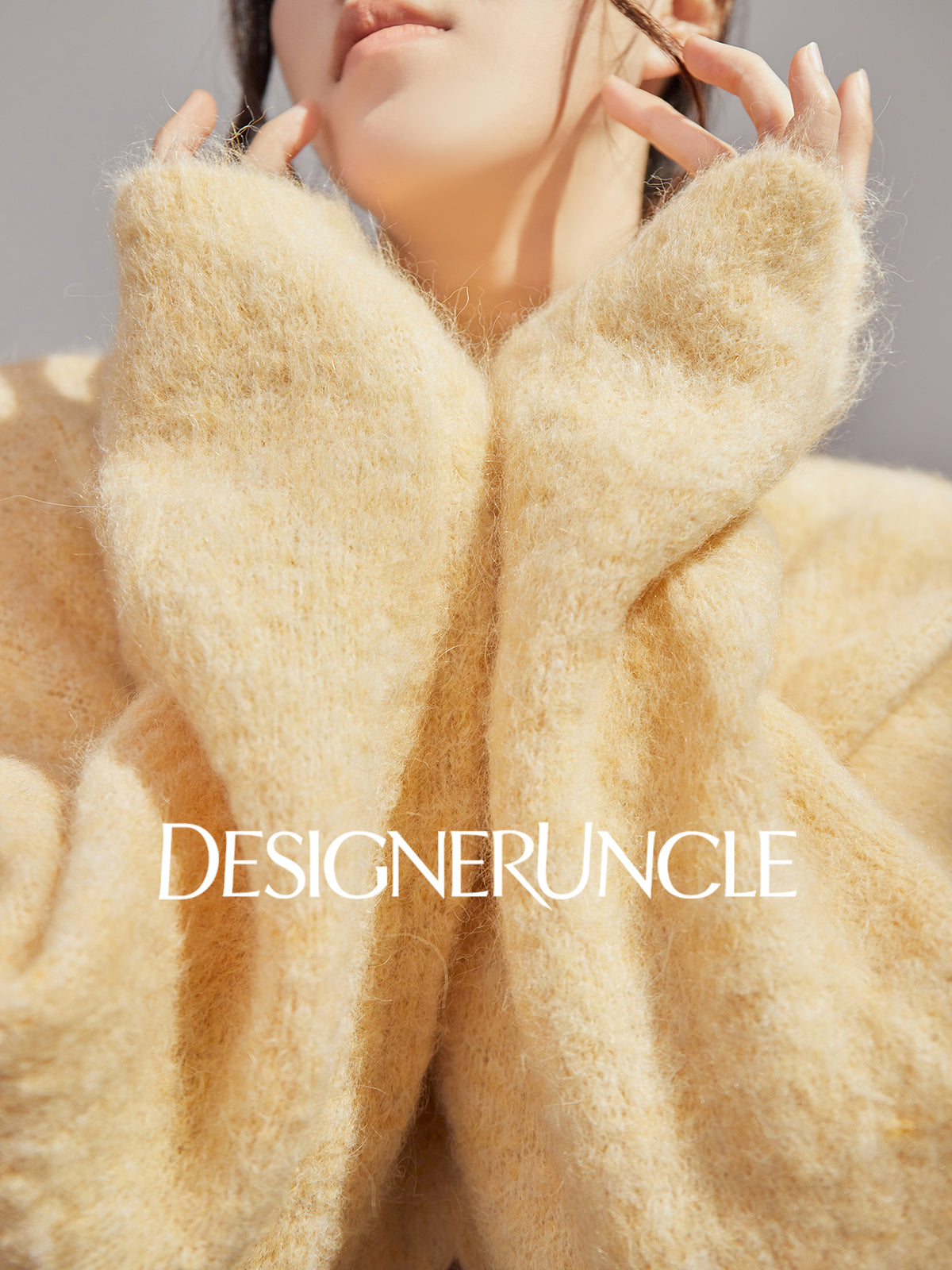 DGU "Suying" gray wool knitted sweater commuting slimming versatile top - EVID.