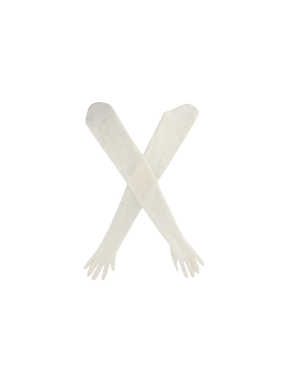 AtelierMissLu Fall/Winter 2024 Sheep Wool Texture Slightly Translucent Long Gloves - JOSHUA