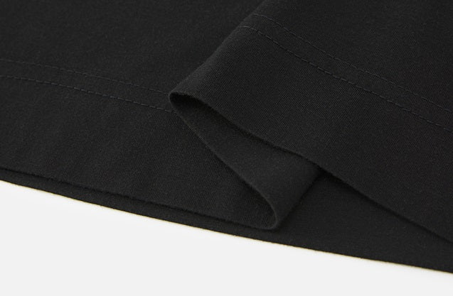 ZHUCHONGYUN black minimalist crew neck loose mid-sleeve top-IEJI.