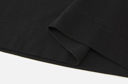 ZHUCHONGYUN black minimalist crew neck loose mid-sleeve top-IEJI.