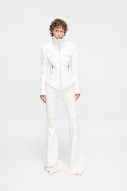 ANNAKIKI niche designer four-pointed star functional mid-rise flared pants-XIAOBEI