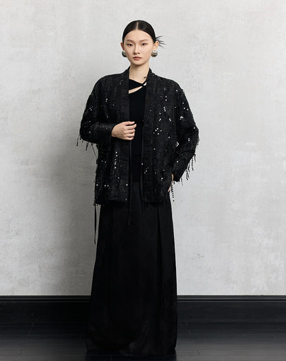 HECO asymmetrical hollow Red Black Apricot wool blend knitwear - mere.