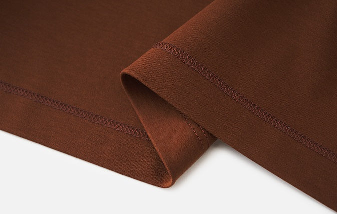 ZHUCHONGYUN wide-shouldered pleated waist slim crewneck top-LOVE.