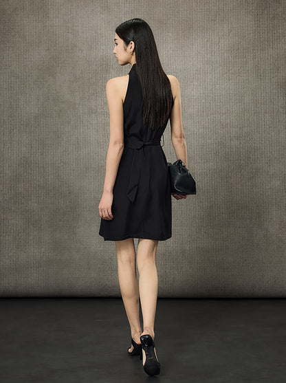 HECO Phalaenopsis Print Sleeveless Belted Short Dress  - QUITE.