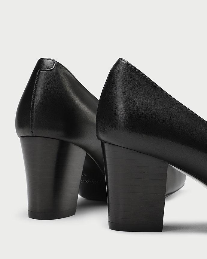 Pjjuu New Professional Civil Servant Interview Leather Medium Heel - WORKING