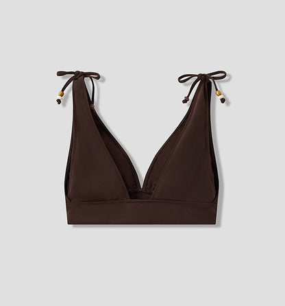 COMME MOI Lv Yan Designer Summer Women's Sexy Lace-up Beaded V-Neck Swimsuit - CAMILLE.