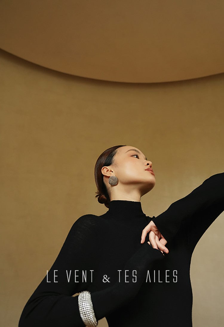 LE VENT&TES AILES seamless Yangtze yarn wool high-neck knit turtle neck-FEY
