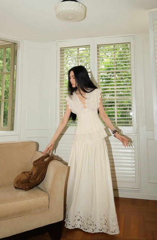 MEI SANGUAN-Neck Top & A-Line Skirt Set - DEVON