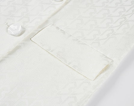 COMME MOI summer white jacquard straight suit jacket - RUBY.