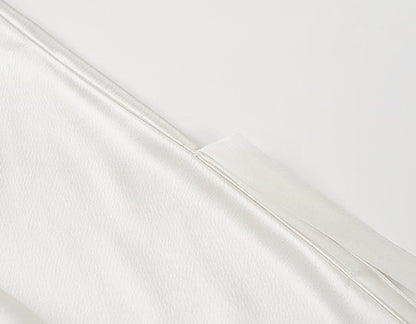 COMME MOI Lv Yan Designer Summer Women's Half Placket Gauze Strip satin  Top - REMI.