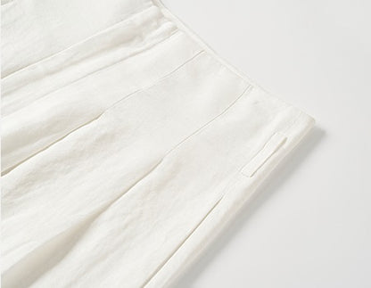 COMME MOI women's light linen wide-leg pant suit set - MESSIAH.