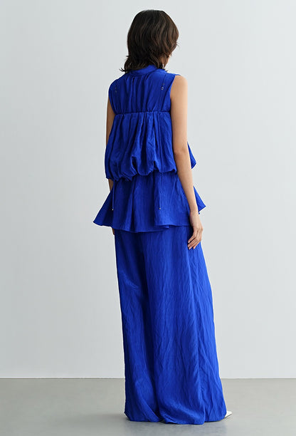 COMME MOI  summer women's bubble short top- ANDREW.