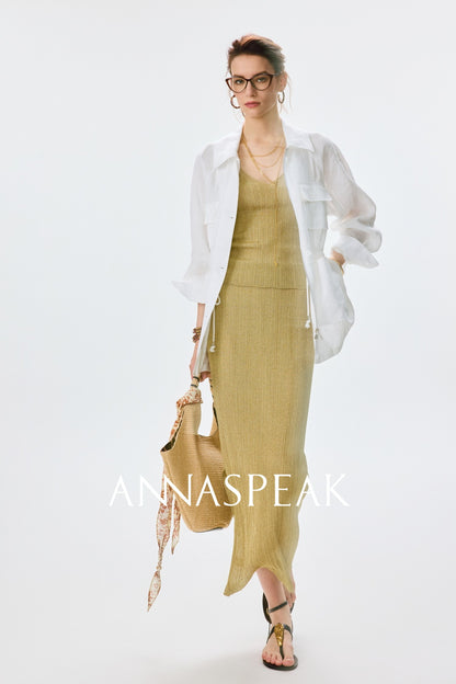 ANNASPEAK  linen light drawstring shunting jacket-SAYE.