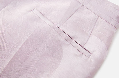 ZHUCHONGYUN summer jacquard lace-up pleated short pants.-WINRY.