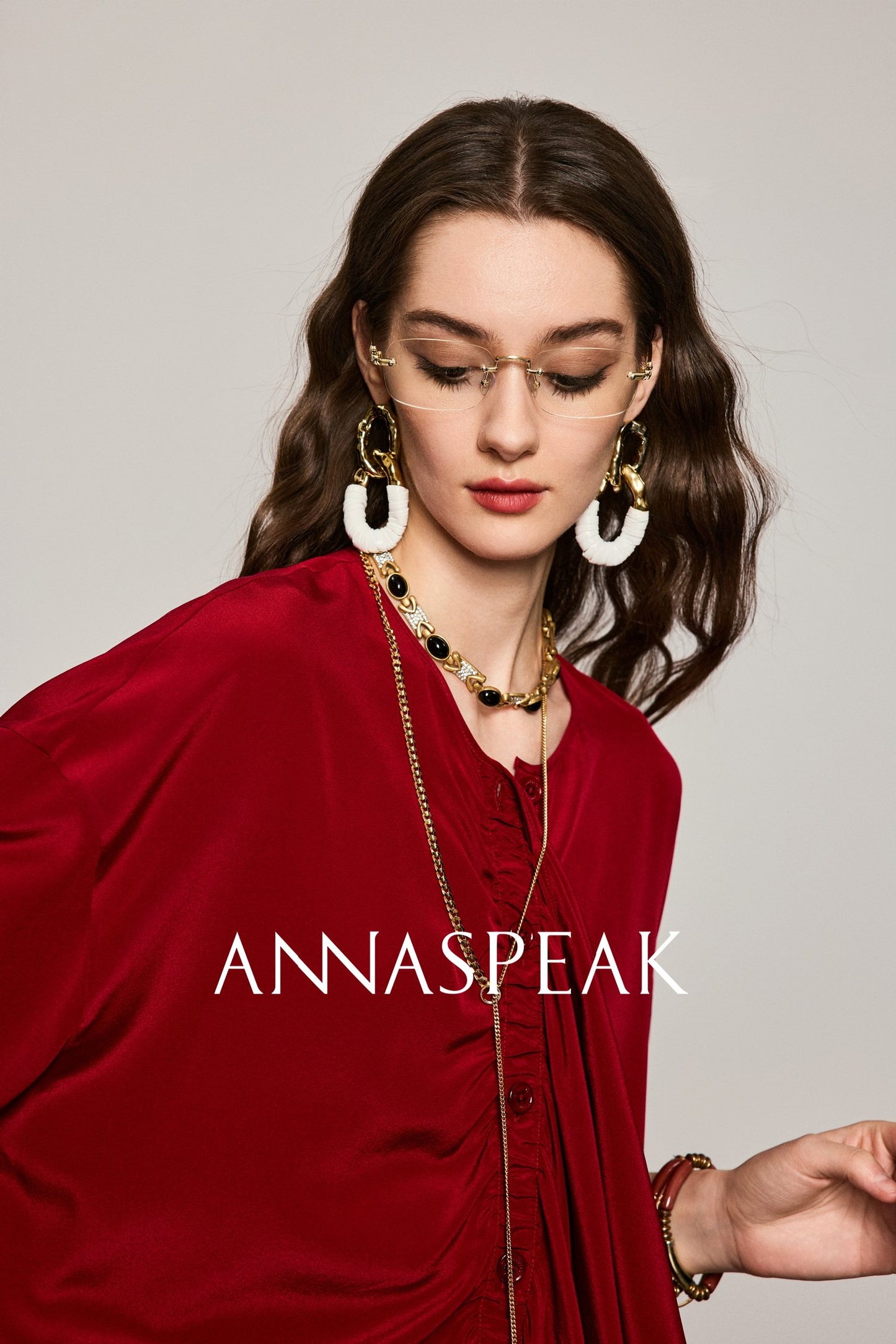 ANNASPEAK  ruffled  silk shirt-MAZO.