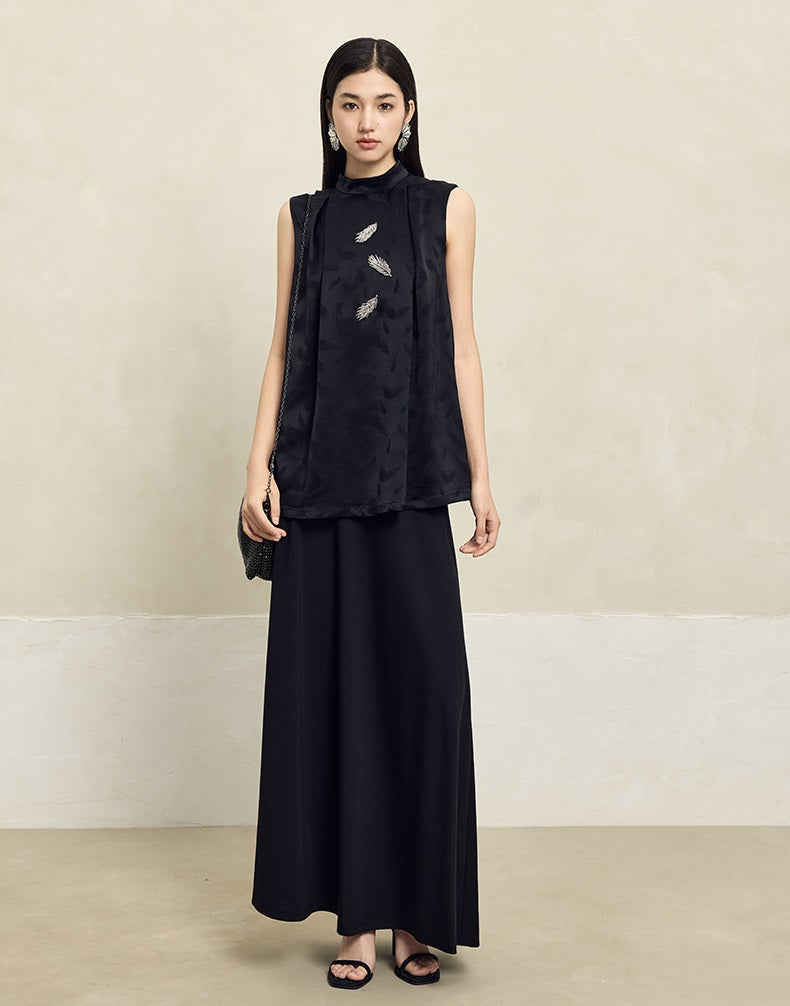 HECO Handmade Beaded Acetate Jacquard Sleeveless Top Women - KING