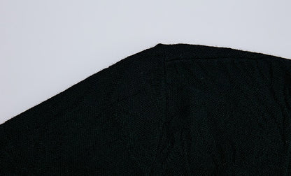 ZHUCHONGYUN Chinese winter bias placket black knit dress--ICHIMURA.