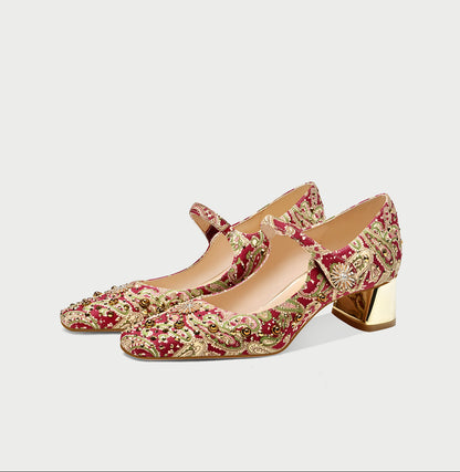 pjjuu chinese style mary jane new bride women's high heels - NEED