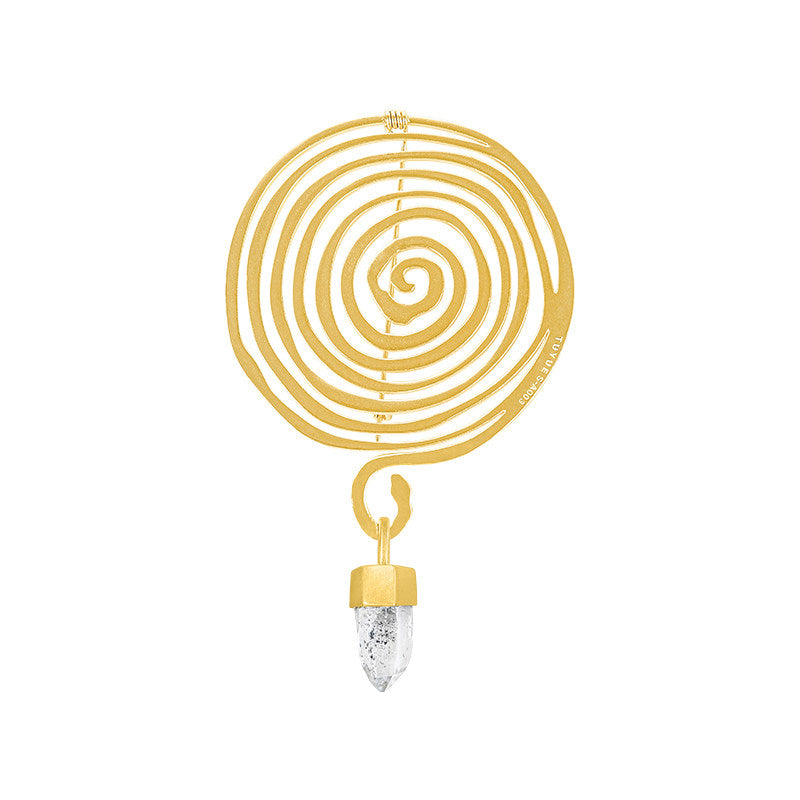 TUYUE Brass Gold Plated Energy Structure Natural Brooch Pendant- LUNA.