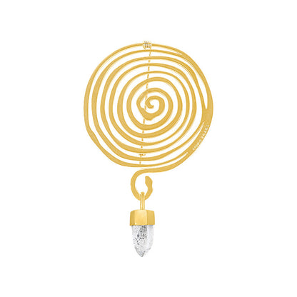TUYUE Brass Gold Plated Energy Structure Natural Brooch Pendant- LUNA.