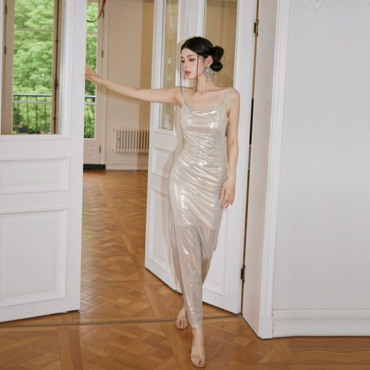 DOLLY Elegant Off White Crew Neck Sleeveless Backless Cocktail Dress-CHANTEL