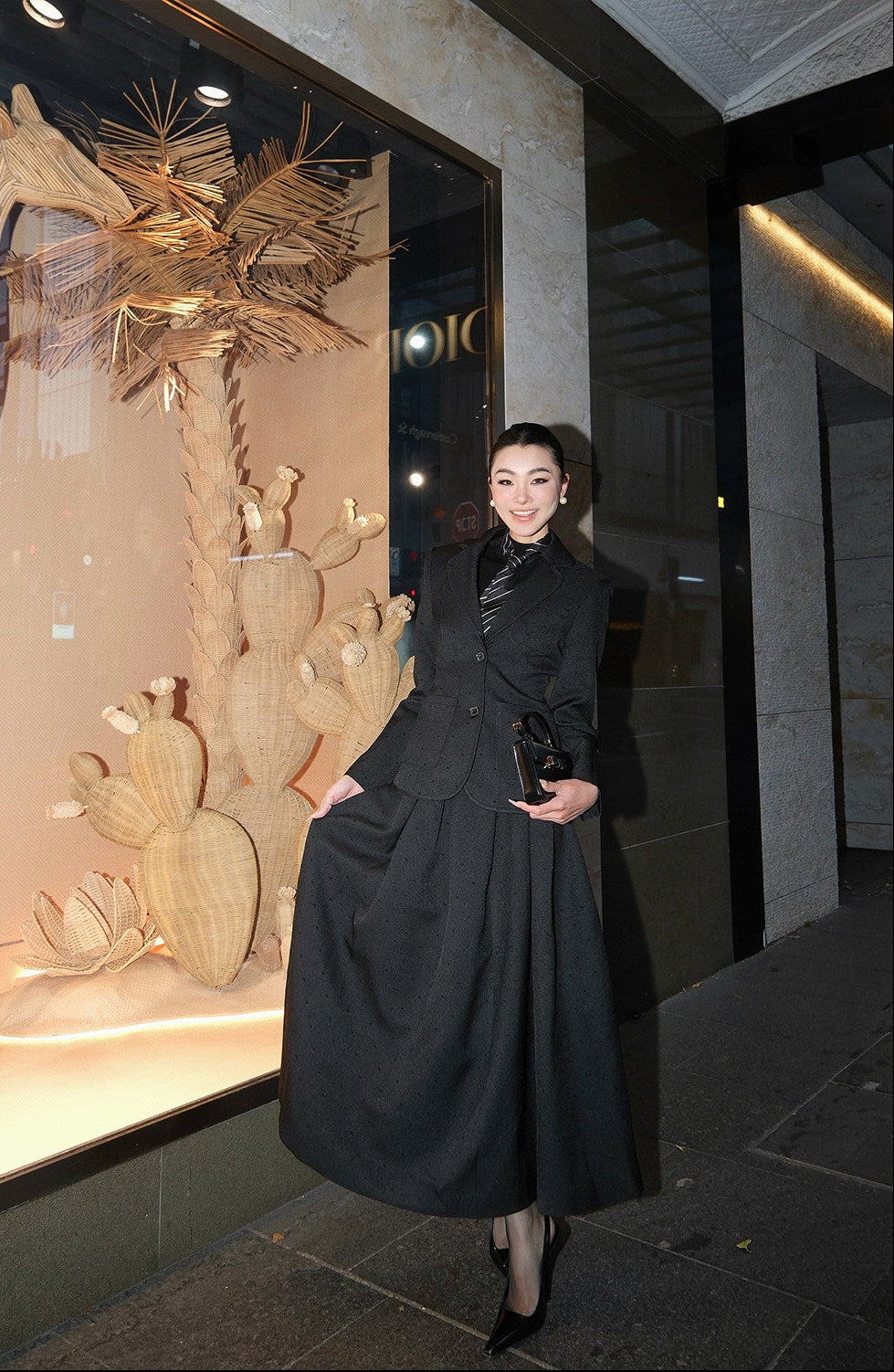 MEI SANGUAN Retro Cropped Jacket & A-Line Skirt Three-Piece Set - ARIETTE
