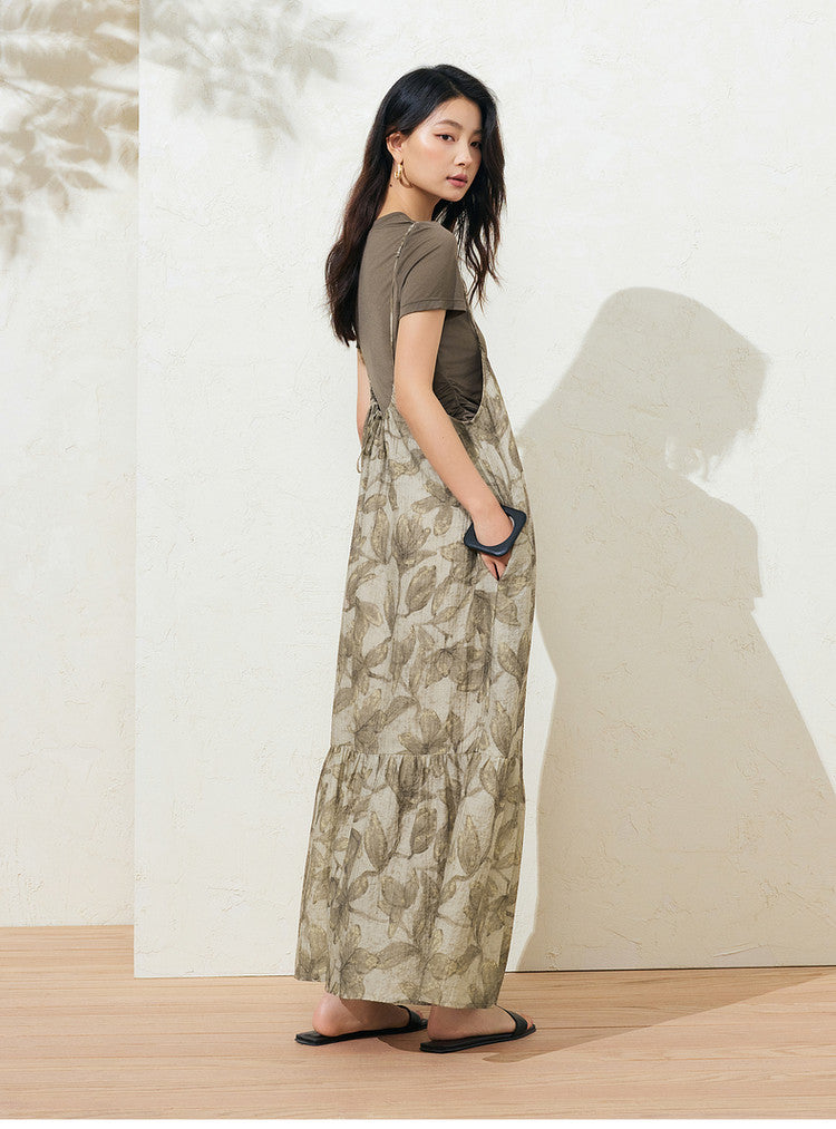 Sushe French Tencel Bubble Crinkled Slip Dress Acetate Short Sleeve T-Shirt -GWEN